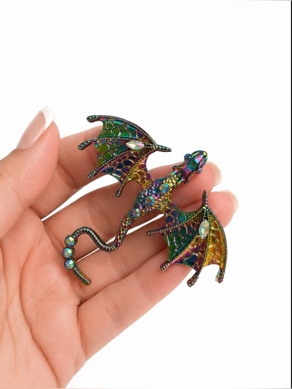Dragon Fantasy Oil Slick Brooch Flying Dragon Modern